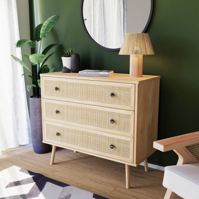 Συρταριέρα Oslo pakoworld 3ων συρταριών sonoma 90x39x79εκ Συρταριέρα Oslo pakoworld 3ων συρταριών sonoma 90x39x79εκ