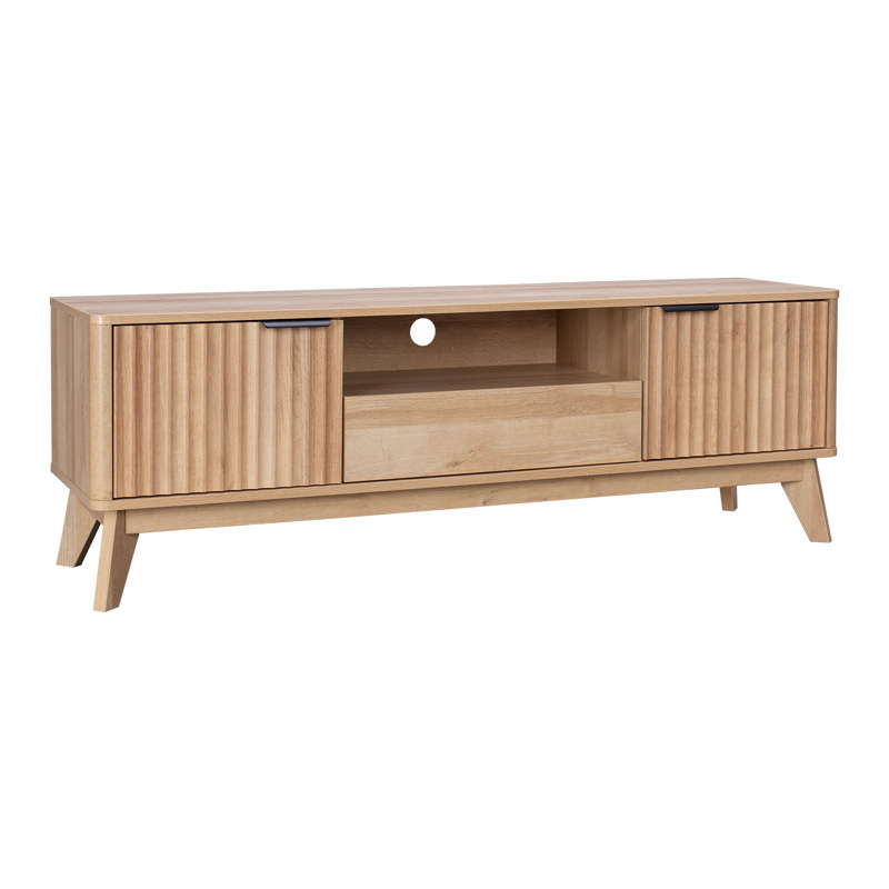 Έπιπλο τηλεόρασης Hamea pakoworld mdf σε φυσική απόχρωση 145x39,5x49εκ
