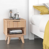 Κομοδίνο Hamea pakoworld mdf σε φυσική απόχρωση 45x39.5x50.2εκ