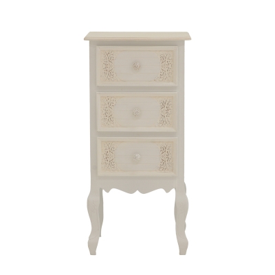 Κομοδίνο Pazlen Inart mdf σε λευκή αντικέ απόχρωση 40x34.5x82εκ Κομοδίνο Pazlen Inart mdf σε λευκή αντικέ απόχρωση 40x34.5x82εκ