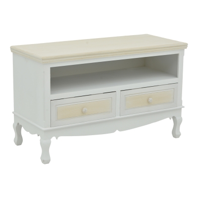 Έπιπλο τηλεόρασης Joliene Inart mdf σε λευκή αντικέ-φυσική απόχρωση 100x42x61εκ Έπιπλο τηλεόρασης Joliene Inart mdf σε λευκή αντικέ-φυσική απόχρωση 100x42x61εκ