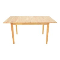 Tραπέζι επεκτεινόμενο Country pakoworld rubberwood σε φυσική απόχρωση 120-150x80x74εκ