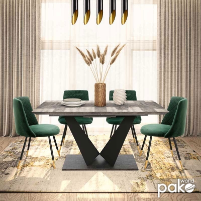 Τραπέζι Gordon pakoworld επεκτεινόμενο γκρι cement- πόδι μαύρο μέταλλο 160-200x90x75εκ Τραπέζι Gordon pakoworld επεκτεινόμενο γκρι cement- πόδι μαύρο μέταλλο 160-200x90x75εκ