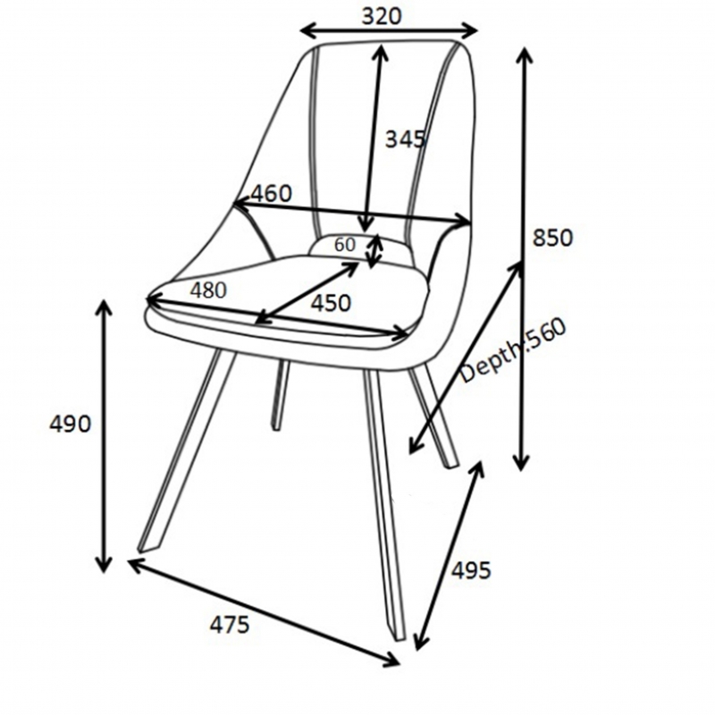 Καρέκλα Initiate pakoworld γκρι ύφασμα-πόδι μαύρο μέταλλο 48x57x85εκ Καρέκλα Initiate pakoworld γκρι ύφασμα-πόδι μαύρο μέταλλο 48x57x85εκ