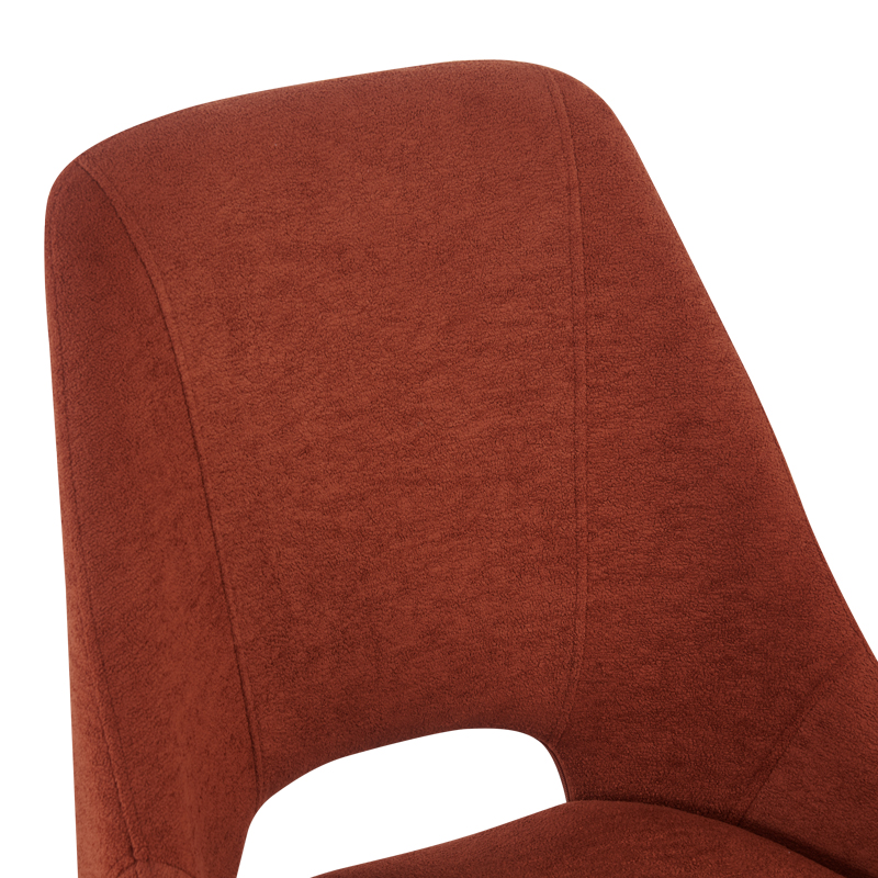 Καρέκλα Initiate pakoworld terracotta ύφασμα-πόδι μαύρο μέταλλο 48x57x85εκ