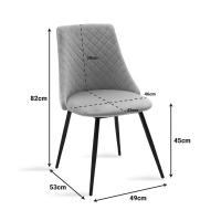 Καρέκλα Giselle pakoworld βελούδο μαύρο-πόδι μαύρο