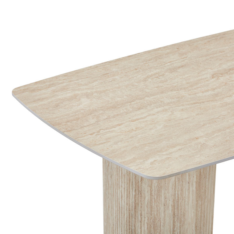 Τραπέζι Loosir pakoworld mdf-sandstone σε όψη τραβερτίνας 180x90x74εκ Τραπέζι Loosir pakoworld mdf-sandstone σε όψη τραβερτίνας 180x90x74εκ