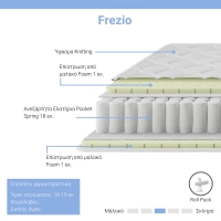Στρώμα Frezio pakoworld pocket spring roll pack διπλής όψης 18-19cm 150x200εκ Στρώμα Frezio pakoworld pocket spring roll pack διπλής όψης 18-19cm 150x200εκ