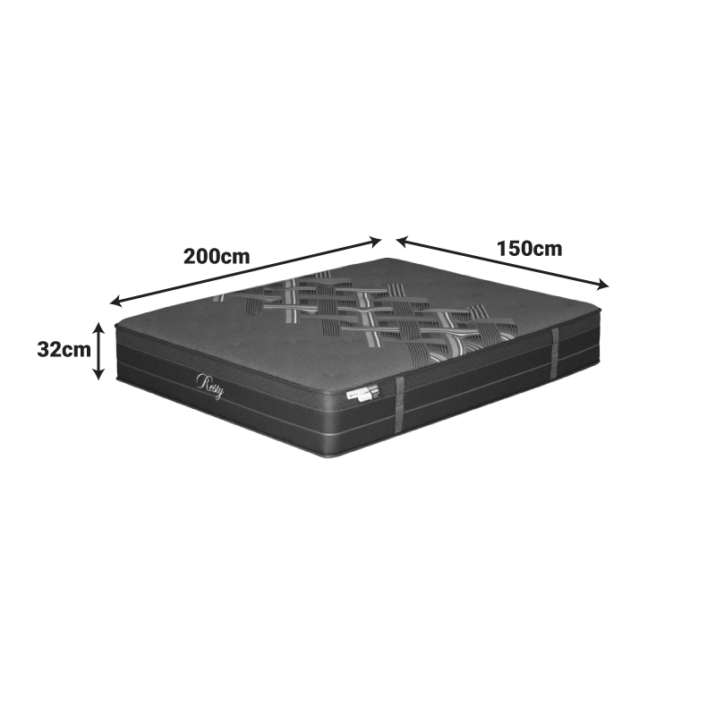 Στρώμα Resty pakoworld pocket spring μονής όψης με ενσωματωμένο ανώστρωμα 32cm 150x200εκ