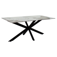 Τραπέζι Bethan pakoworld sintered stone λευκό μαρμάρου-μαύρο 180x90x75εκ Τραπέζι Bethan pakoworld sintered stone λευκό μαρμάρου-μαύρο 180x90x75εκ