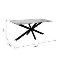 Τραπέζι Bethan pakoworld sintered stone λευκό μαρμάρου-μαύρο 180x90x75εκ Τραπέζι Bethan pakoworld sintered stone λευκό μαρμάρου-μαύρο 180x90x75εκ