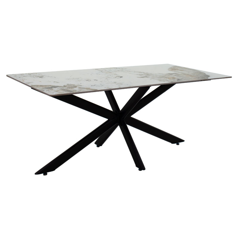 Τραπέζι Bethan pakoworld sintered stone λευκό μαρμάρου-μαύρο 180x90x75εκ Τραπέζι Bethan pakoworld sintered stone λευκό μαρμάρου-μαύρο 180x90x75εκ