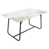 Τραπέζι Revello pakoworld sintered stone λευκό μαρμάρου-μαύρο 150x90x75εκ Τραπέζι Revello pakoworld sintered stone λευκό μαρμάρου-μαύρο 150x90x75εκ