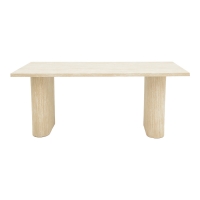 Τραπέζι Loozir pakoworld mdf σε λευκή όψη τραβερτίνας 180x90x75εκ Τραπέζι Loozir pakoworld mdf σε λευκή όψη τραβερτίνας 180x90x75εκ