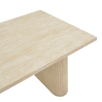 Τραπέζι Loozir pakoworld mdf σε λευκή όψη τραβερτίνας 180x90x75εκ Τραπέζι Loozir pakoworld mdf σε λευκή όψη τραβερτίνας 180x90x75εκ