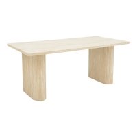 Τραπέζι Loozir pakoworld mdf σε λευκή όψη τραβερτίνας 180x90x75εκ Τραπέζι Loozir pakoworld mdf σε λευκή όψη τραβερτίνας 180x90x75εκ