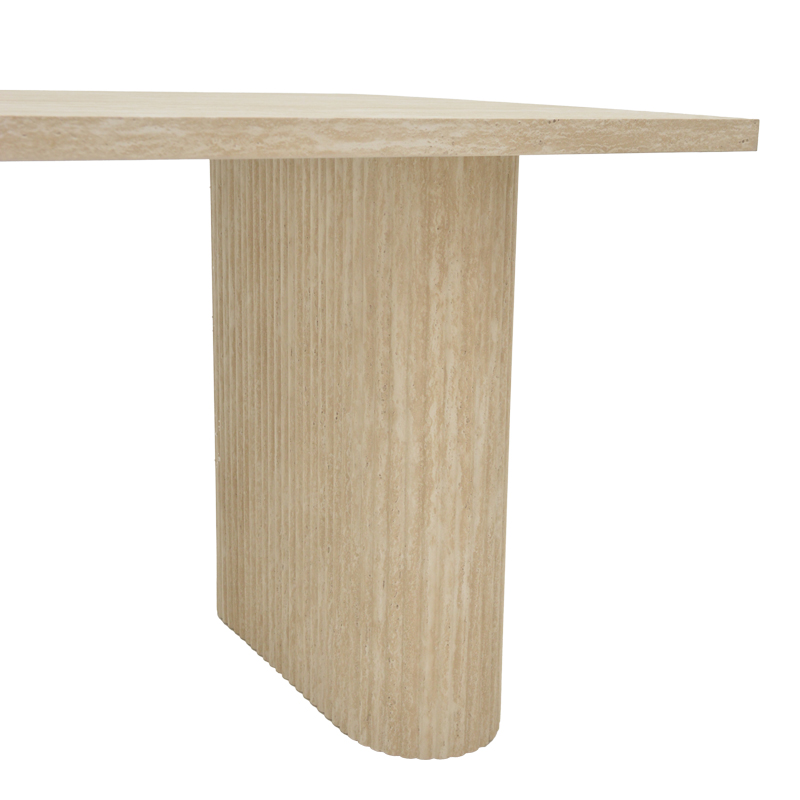 Τραπέζι Loozir pakoworld mdf σε λευκή όψη τραβερτίνας 180x90x75εκ Τραπέζι Loozir pakoworld mdf σε λευκή όψη τραβερτίνας 180x90x75εκ