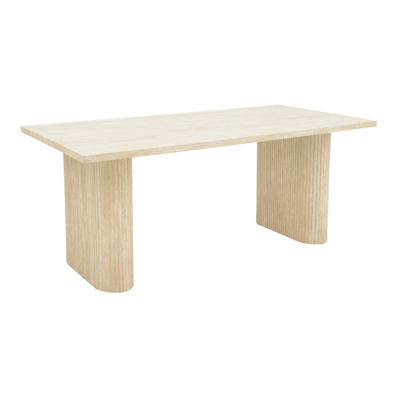 Τραπέζι Loozir pakoworld mdf σε λευκή όψη τραβερτίνας 180x90x75εκ Τραπέζι Loozir pakoworld mdf σε λευκή όψη τραβερτίνας 180x90x75εκ