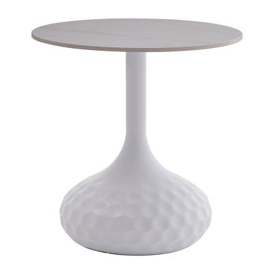 Βοηθητικό τραπέζι Fabron Inart λευκό sintered stone Φ50x52εκ Βοηθητικό τραπέζι Fabron Inart λευκό sintered stone Φ50x52εκ