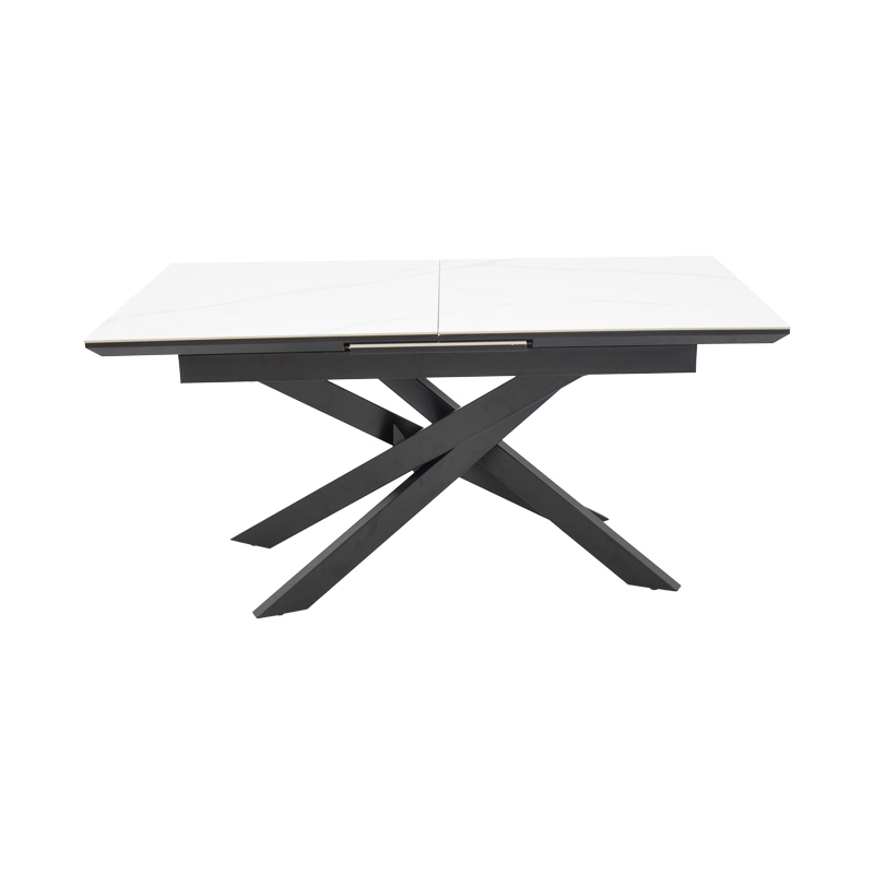 Τραπέζι Rogemi pakoworld γκρι mdf-μαύρο μέταλλο 160-200x90x75εκ Τραπέζι Rogemi pakoworld γκρι mdf-μαύρο μέταλλο 160-200x90x75εκ