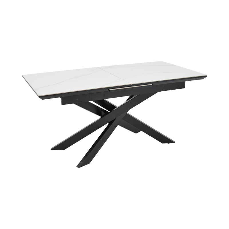 Τραπέζι Rogemi pakoworld γκρι mdf-μαύρο μέταλλο 160-200x90x75εκ Τραπέζι Rogemi pakoworld γκρι mdf-μαύρο μέταλλο 160-200x90x75εκ