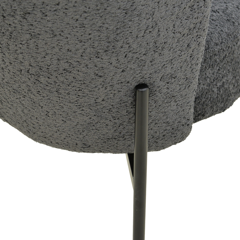 Καρέκλα Houlian pakoworld ανθρακί ύφασμα-πόδι μαύρο μέταλλο 44x66x89εκ