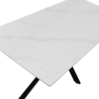 Τραπέζι Bethan pakoworld sintered stone λευκό-μαύρα μεταλλικά πόδια 180x90x75εκ Τραπέζι Bethan pakoworld sintered stone λευκό-μαύρα μεταλλικά πόδια 180x90x75εκ