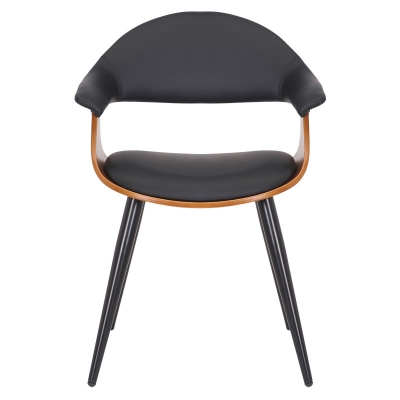 Πολυθρόνα Austen pakoworld PU μαύρο-πόδι καρυδί Πολυθρόνα Austen pakoworld PU μαύρο-πόδι καρυδί