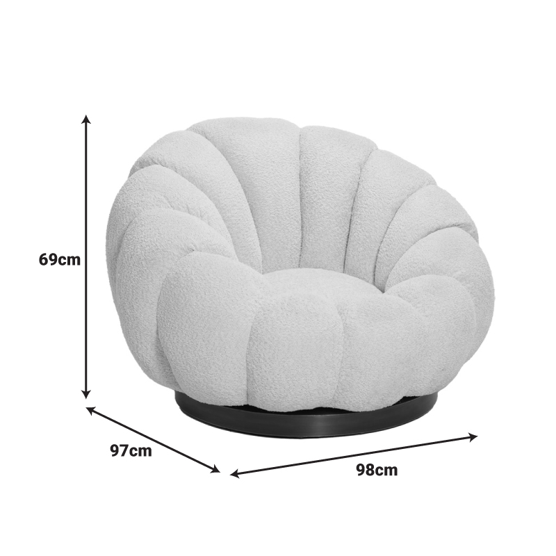 Πολυθρόνα περιστρεφόμενη με σκαμπό Nester pakoworld μπουκλέ ύφασμα σε μπεζ απόχρωση 98x97x69εκ Πολυθρόνα περιστρεφόμενη με σκαμπό Nester pakoworld μπουκλέ ύφασμα σε μπεζ απόχρωση 98x97x69εκ