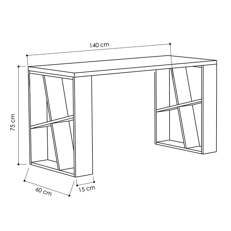 Γραφείο Honey pakoworld χρώμα λευκό - light oak 140x60x75εκ Γραφείο Honey pakoworld χρώμα λευκό - light oak 140x60x75εκ
