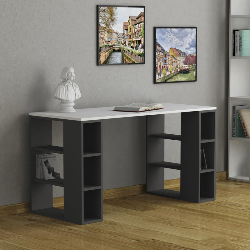 Γραφείο Colmar pakoworld σε λευκή-ανθρακί απόχρωση 140x60x75εκ Γραφείο Colmar pakoworld σε λευκή-ανθρακί απόχρωση 140x60x75εκ