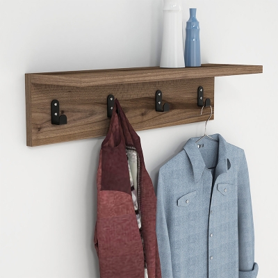 Κρεμάστρα Mulan pakoworld χρώμα καρυδί 60x16x14.5εκ Κρεμάστρα Mulan pakoworld χρώμα καρυδί 60x16x14.5εκ