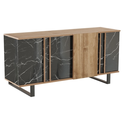 Μπουφές Amanda pakoworld καρυδί-μαύρο 160x40x78.5εκ Μπουφές Amanda pakoworld καρυδί-μαύρο 160x40x78.5εκ