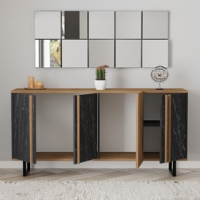 Μπουφές Amanda pakoworld καρυδί-μαύρο 160x40x78.5εκ