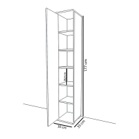 Στήλη Juan pakoworld λευκό 30x35x177εκ