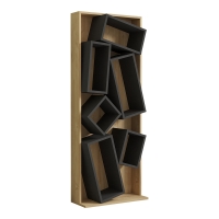 Βιβλιοθήκη Jamey pakoworld φυσικό-ανθρακί 60x24x153,6εκ Βιβλιοθήκη Jamey pakoworld φυσικό-ανθρακί 60x24x153,6εκ