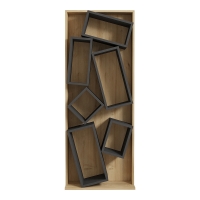 Βιβλιοθήκη Jamey pakoworld φυσικό-ανθρακί 60x24x153,6εκ Βιβλιοθήκη Jamey pakoworld φυσικό-ανθρακί 60x24x153,6εκ