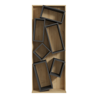 Βιβλιοθήκη Jamey pakoworld φυσικό-ανθρακί 60x24x153,6εκ Βιβλιοθήκη Jamey pakoworld φυσικό-ανθρακί 60x24x153,6εκ