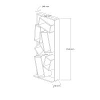 Βιβλιοθήκη Jamey pakoworld φυσικό-ανθρακί 60x24x153,6εκ Βιβλιοθήκη Jamey pakoworld φυσικό-ανθρακί 60x24x153,6εκ
