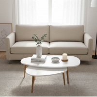 Τραπέζι σαλονιού Monty pakoworld 2 τεμ. σε απόχρωση λευκό-φυσικό 116x46x6εκ Τραπέζι σαλονιού Monty pakoworld 2 τεμ. σε απόχρωση λευκό-φυσικό 116x46x6εκ