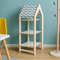 Ραφιέρα τ. Montessori Zoilen I pakoworld λευκό-μπλε mdf 50x30x100εκ