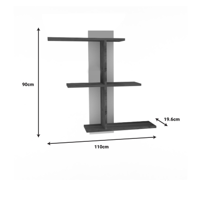 Ραφιέρα τοίχου Norman pakoworld μελαμίνη σε καρυδί-λευκή απόχρωση 110x19.5x90εκ Ραφιέρα τοίχου Norman pakoworld μελαμίνη σε καρυδί-λευκή απόχρωση 110x19.5x90εκ