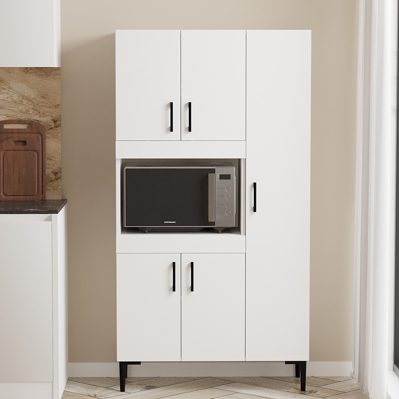 Ντουλάπια κουζίνας Defne pakoworld σε λευκή απόχρωση 89x37.5x160εκ