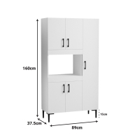 Ντουλάπια κουζίνας Defne pakoworld σε λευκή απόχρωση 89x37.5x160εκ