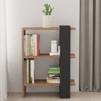 Βιβλιοθήκη Maverick pakoworld σε sonoma-ανθρακί απόχρωση 51,8x25x70εκ Βιβλιοθήκη Maverick pakoworld σε sonoma-ανθρακί απόχρωση 51,8x25x70εκ