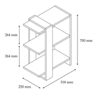 Βιβλιοθήκη Maverick pakoworld σε sonoma-ανθρακί απόχρωση 51,8x25x70εκ Βιβλιοθήκη Maverick pakoworld σε sonoma-ανθρακί απόχρωση 51,8x25x70εκ