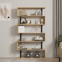 Βιβλιοθήκη Ziza pakoworld σε oak απόχρωση 90x22x162.6εκ Βιβλιοθήκη Ziza pakoworld σε oak απόχρωση 90x22x162.6εκ