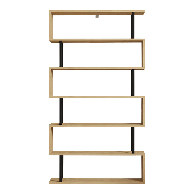 Βιβλιοθήκη Ziza pakoworld σε oak απόχρωση 90x22x162.6εκ Βιβλιοθήκη Ziza pakoworld σε oak απόχρωση 90x22x162.6εκ