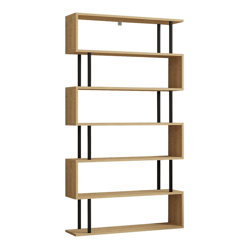Βιβλιοθήκη Ziza pakoworld σε oak απόχρωση 90x22x162.6εκ Βιβλιοθήκη Ziza pakoworld σε oak απόχρωση 90x22x162.6εκ