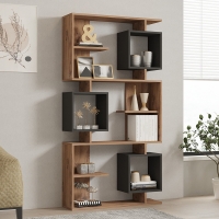 Βιβλιοθήκη Cubix pakoworld σε sonoma-ανθρακί απόχρωση 90x24,6x171,90εκ Βιβλιοθήκη Cubix pakoworld σε sonoma-ανθρακί απόχρωση 90x24,6x171,90εκ